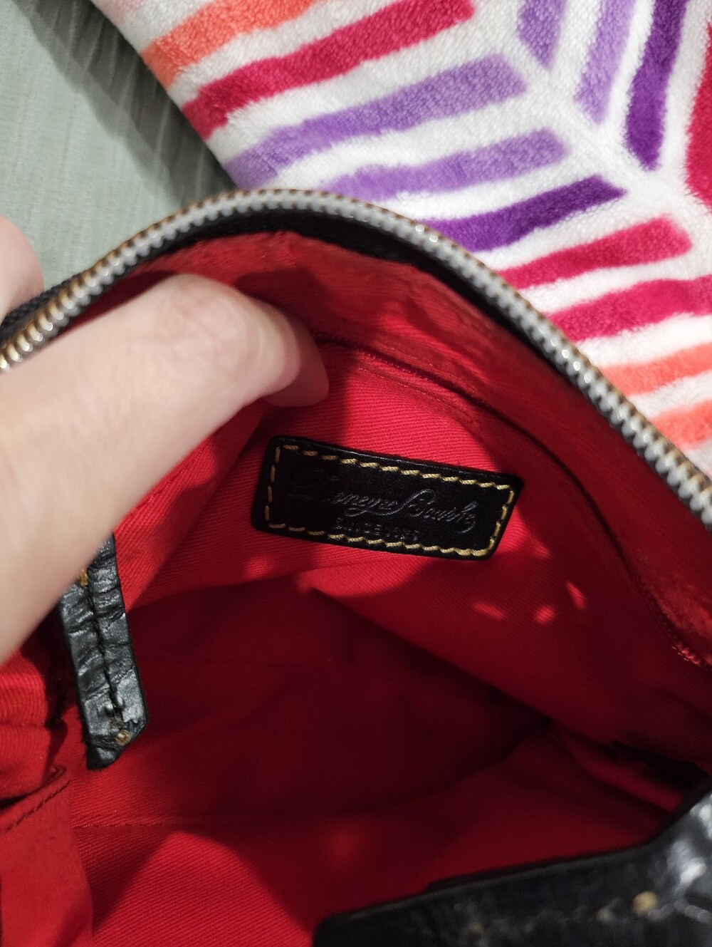 Dooney & Bourke Nylon Crossbody Pouchette with leather trim. - Picture 3 of 6